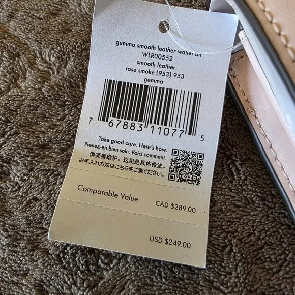 Kate Spade Gemma Scallop Wallet On Chain Rose Smoke Pink Crossbody NWT - Picture 12 of 16